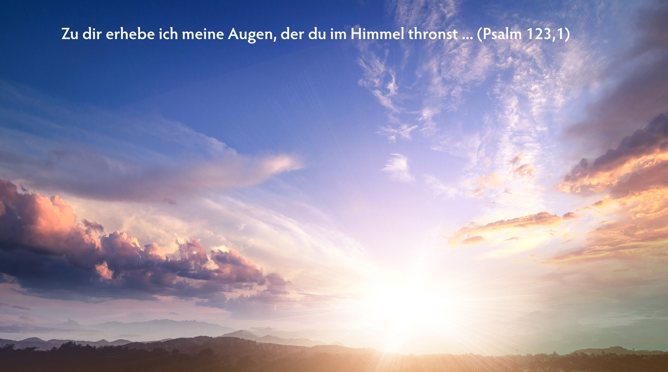 New earth and heaven concept: Sun light and early morning mountain sky background